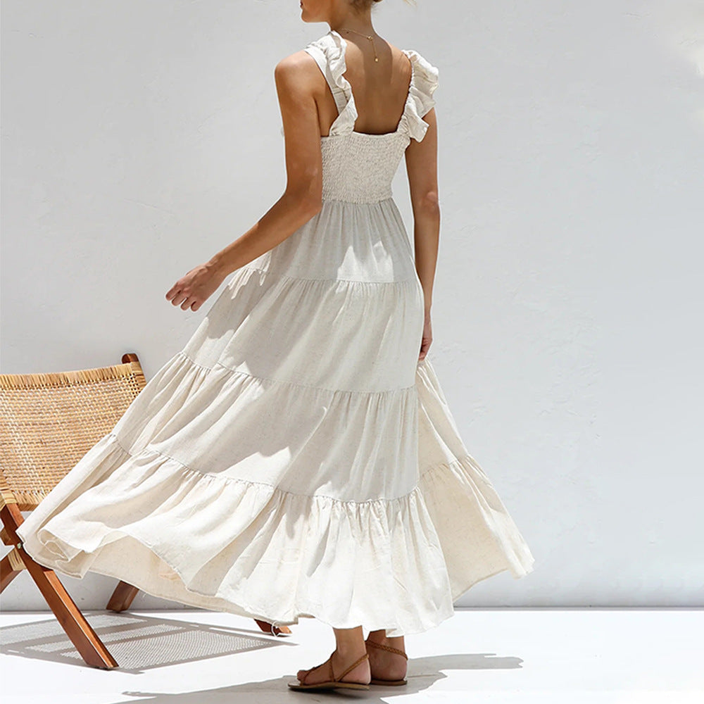 Flowing Tiered Ruffled Maxi Dress