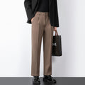 Men's trousers – Wool blend – Slim fit – Flat front – Full length formal wear