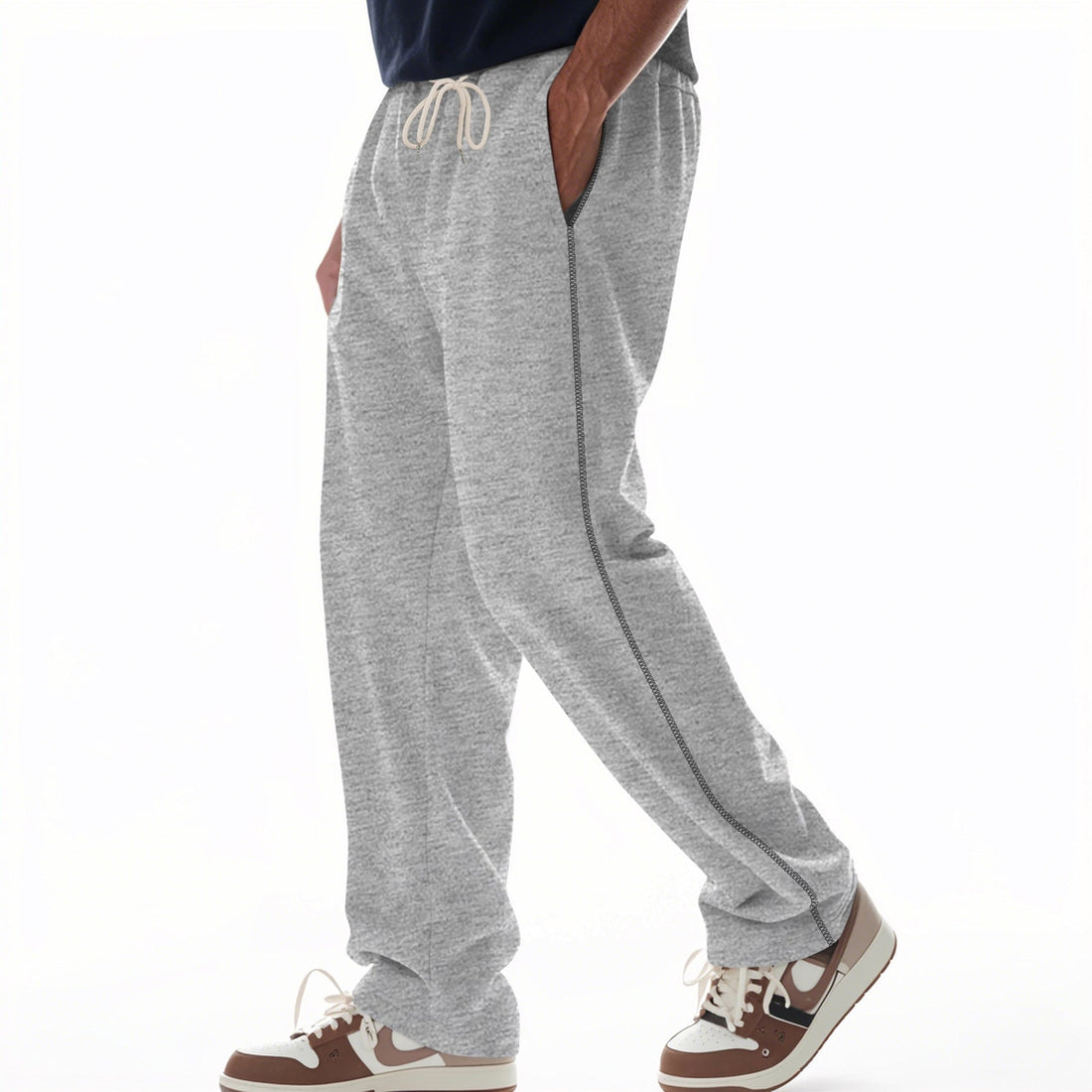 Cotton Terry Drawstring Relaxed Trousers