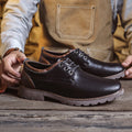 Men's Shoes – Oxford Design – Crocodile Embossed Leather – Lace-Up Closure – Formal Look