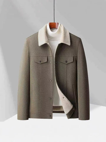 Tailored Velvet Shearling Lapel Jacket