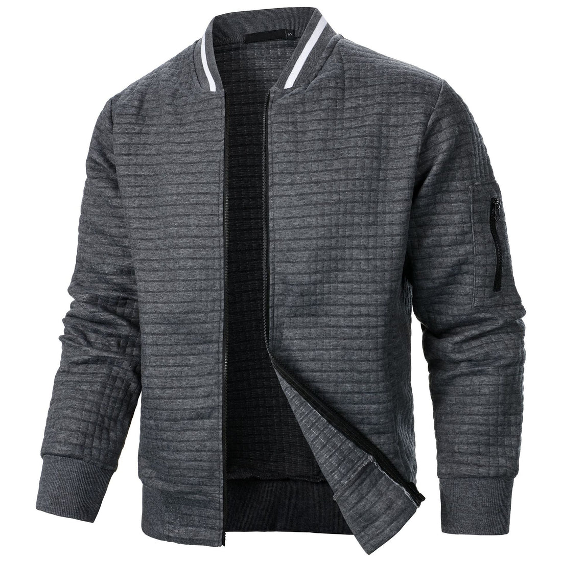 Quilted Ribbed Regular Fit Bomber Jacket