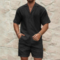Men's Set – Short-Sleeved Shirt and Shorts – Relaxed Fit – Cotton Lightweight