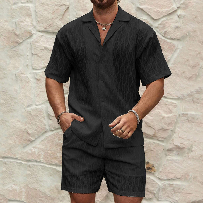 Men's Set – Short-Sleeved Shirt and Shorts – Relaxed Fit – Cotton Lightweight