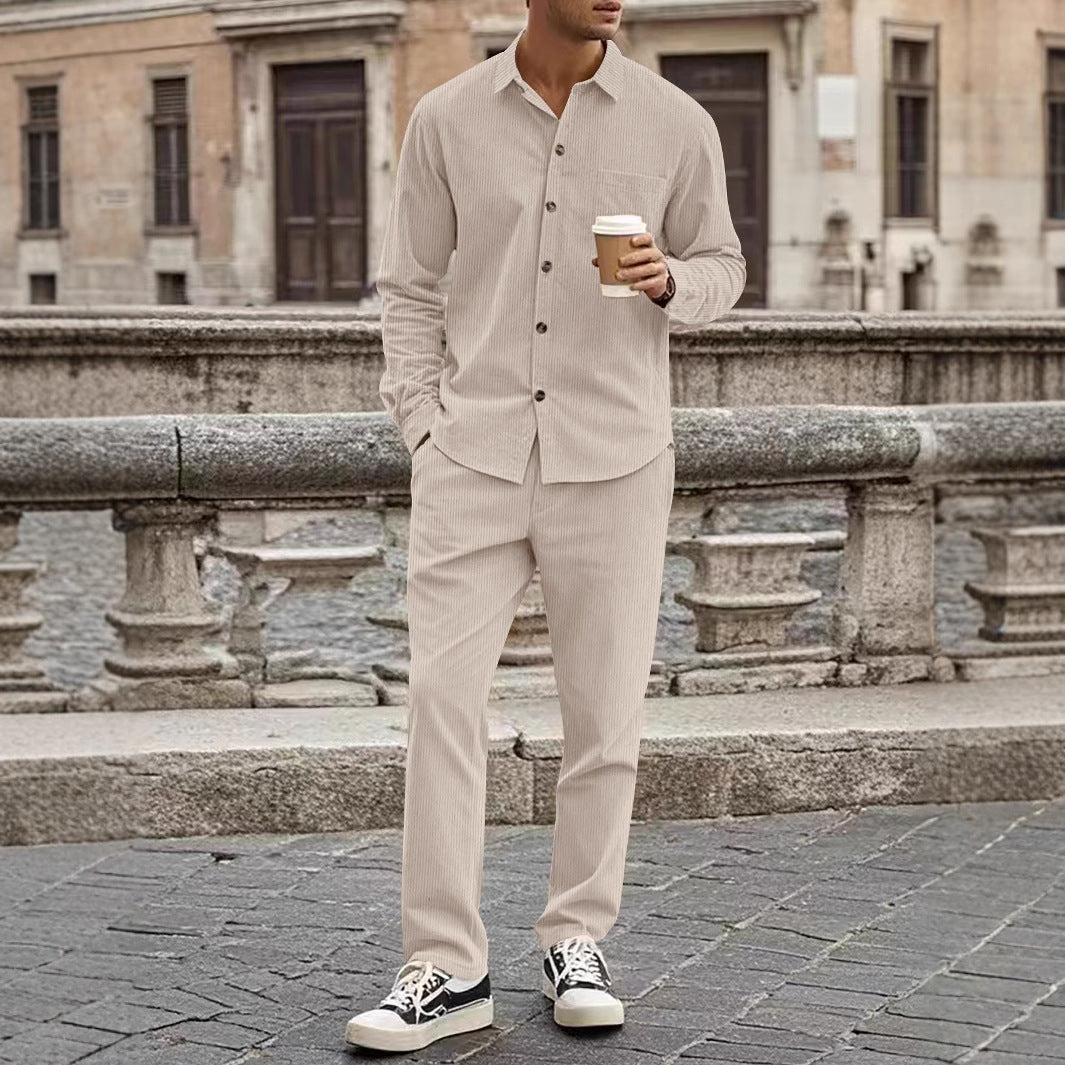 Corduroy Relaxed Fit Set with Shirt and Pants