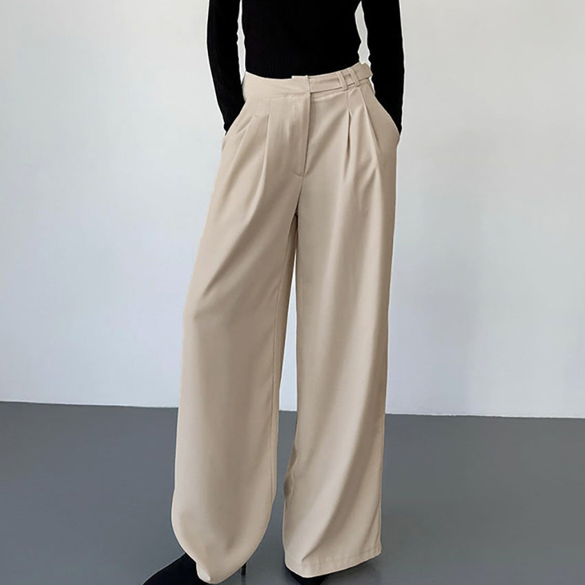 Light Woven High-Waisted Wide Leg Pants