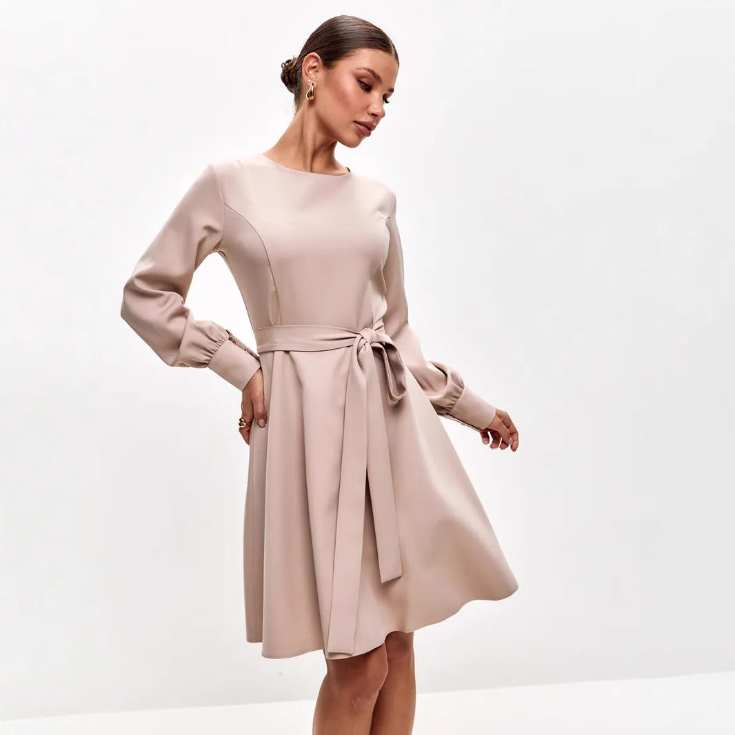 Mid-Length Tailored Fit Tie Belt Dress