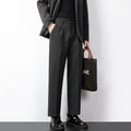 Men's trousers – Wool blend – Slim fit – Flat front – Full length formal wear