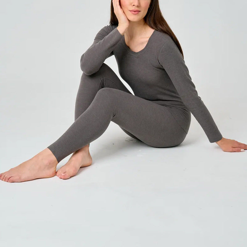 Women's Lounge Set – Slim Fit – Long-Sleeved Top and Ankle-Length Stretch Pants