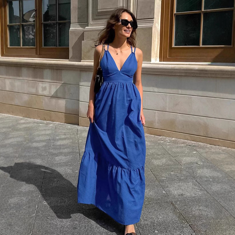 Cotton Linen Loose A-line Maxi Dress