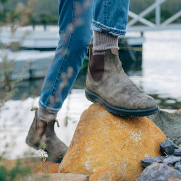 Leather Slip-on Elastic Panel Chelsea Boots