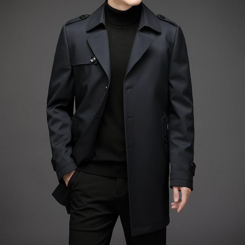 Mid-Length Tailored Epaulette Detail Windbreaker