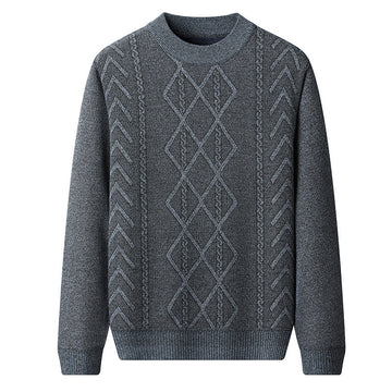 Cable Knit Wool Blend Pullover Sweater