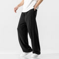 Men's Trousers – Linen Blend – Loose Fit – Drawstring Closure – Full Length