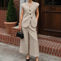 Women's Jumpsuit – Tailored Vest and Wide Trousers – Elegant Comfort Fit
