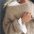 Women's Knit Sweater – Oversized Fit – Chunky Knit – Long Style – Soft Mohair Feel