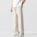 Men's Trousers – Linen Blend – Loose Fit – Drawstring Closure – Full Length