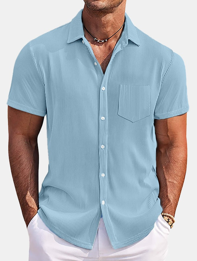 Corduroy Relaxed Fit Short Sleeve Shirt