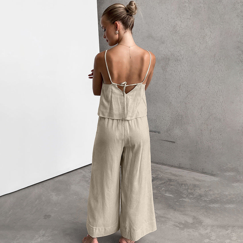 Cotton Linen Relaxed Fit Drawstring Set