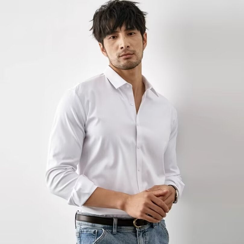 Men's Shirt – Slim Fit – Silky Feel – Long Sleeves – Business Casual