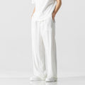 Men's Trousers – Linen Blend – Loose Fit – Drawstring Closure – Full Length