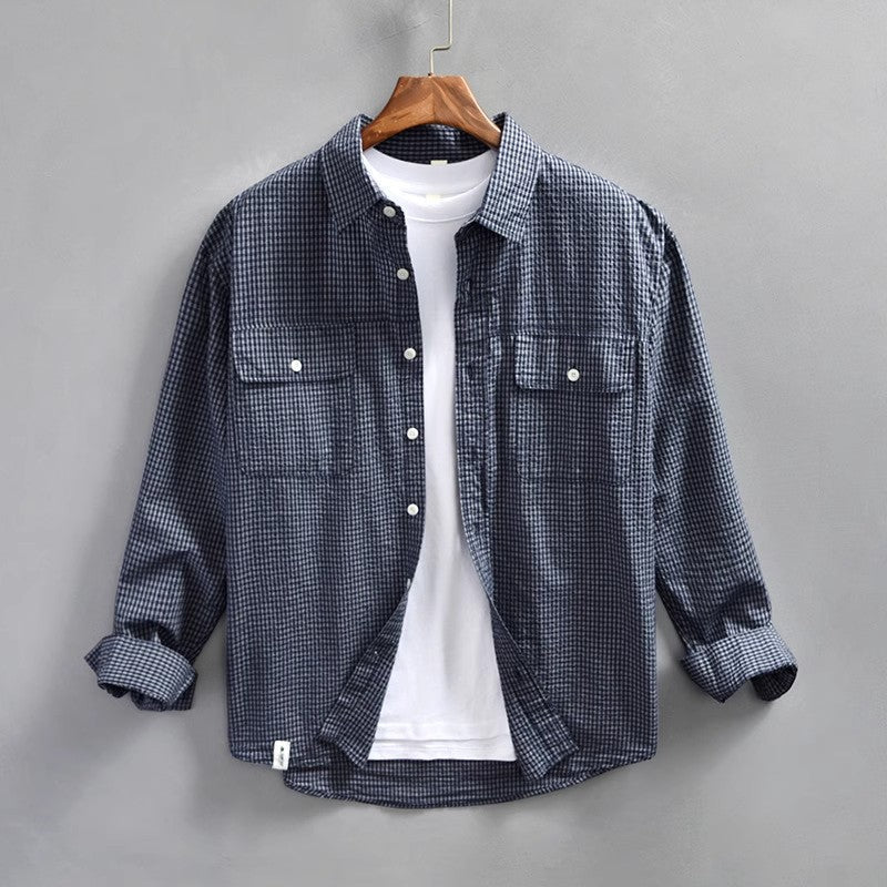 Men's Shirt – Relaxed Fit – Light Cotton – Striped – Long-Sleeved – Casual
