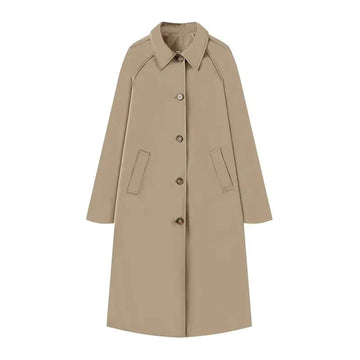 Wool Blend Relaxed Straight Fit Coat