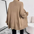 Women's Cardigan – Knit – Oversized Fit – V-neck – Button Closure – Long Sleeves