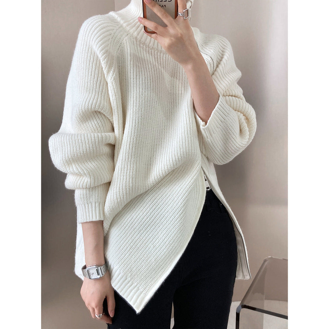 Wool Blend Oversized Fit Sweater