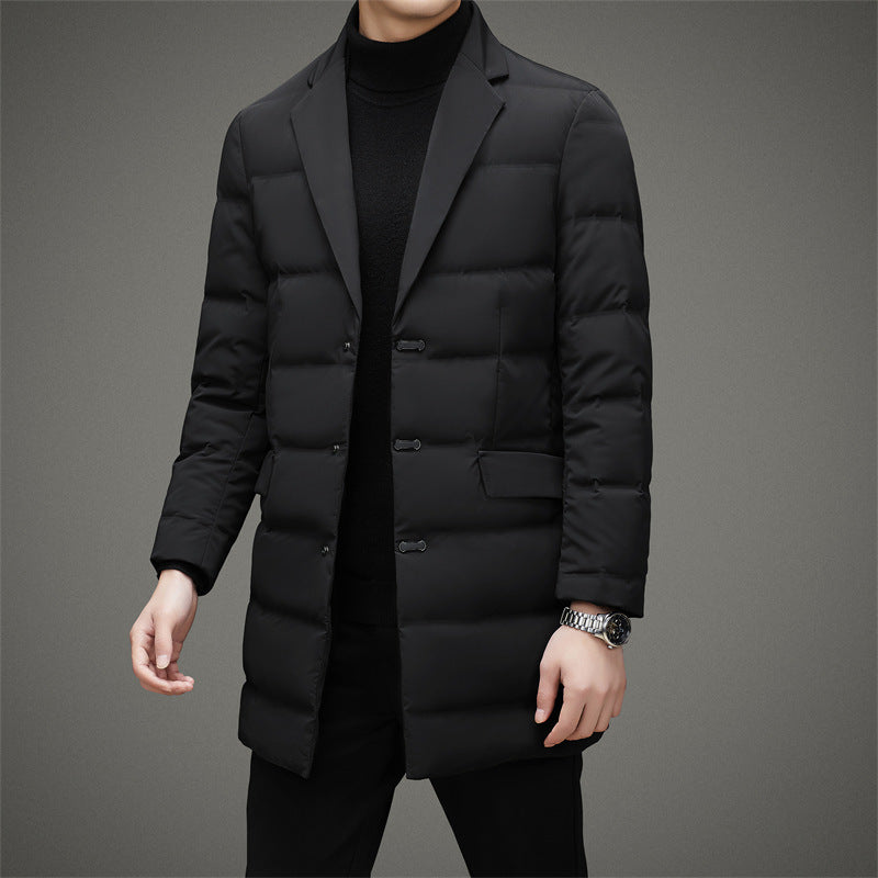 Notch Lapel Quilted Insulated Down Coat