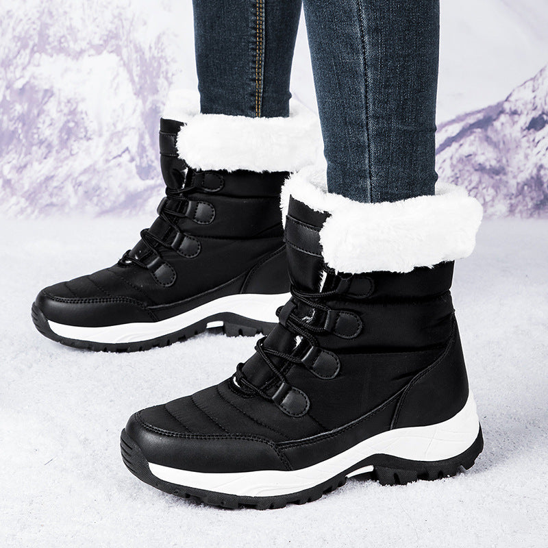 Quilted Faux Fur Lined Mid-Calf Boots