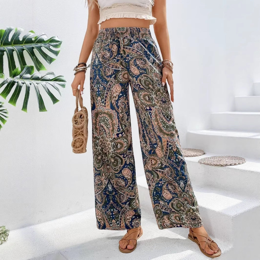 Breathable Lightweight Bohemian Wide Leg Pants