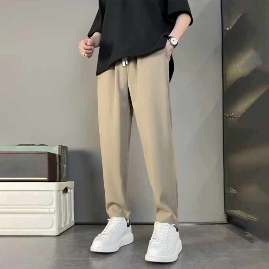 Breathable Drawstring Relaxed Fit Trousers
