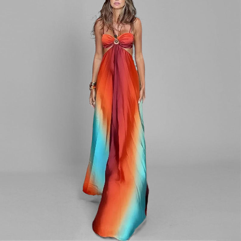 Light Breathable Flowy Spaghetti Strap Maxi Dress