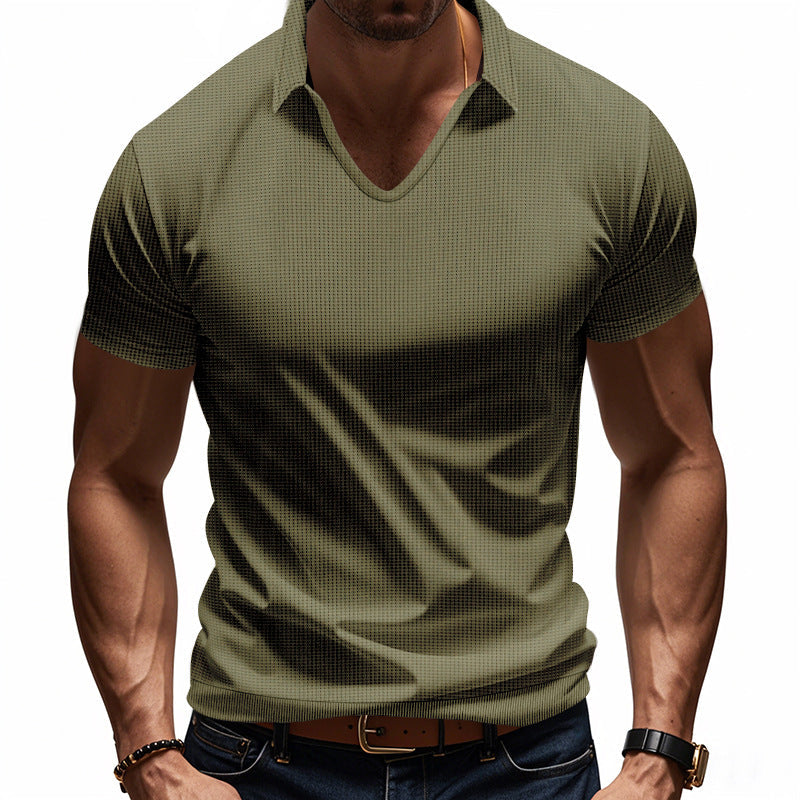 Men's Polo T-Shirt – V-Neck – Relaxed Fit – Breathable Cotton – Minimalist Style