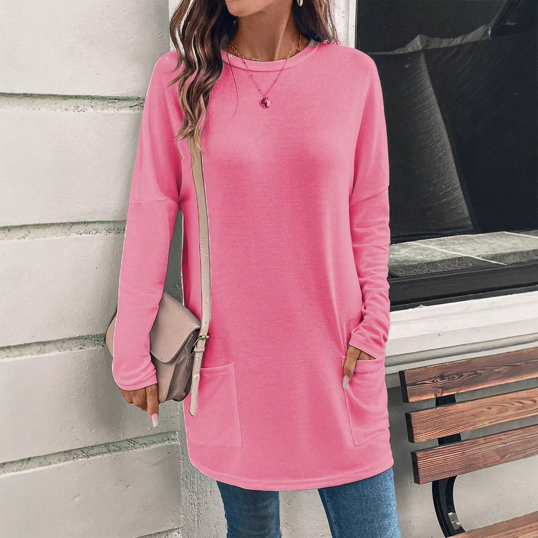 Relaxed Fit Hip Pocket Tunic Sweatshirt