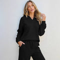 Women's Loungewear Set – Soft Knit – Relaxed Fit – Drawstring Closure – Full Length