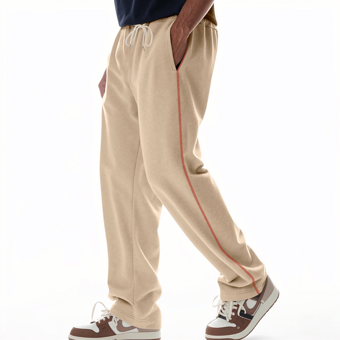 Cotton Terry Drawstring Relaxed Trousers