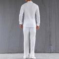 Men's set with shirt and pants – Slim fit – Ribbed texture – Light and breathable