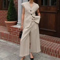 Women's Jumpsuit – Tailored Vest and Wide Trousers – Elegant Comfort Fit