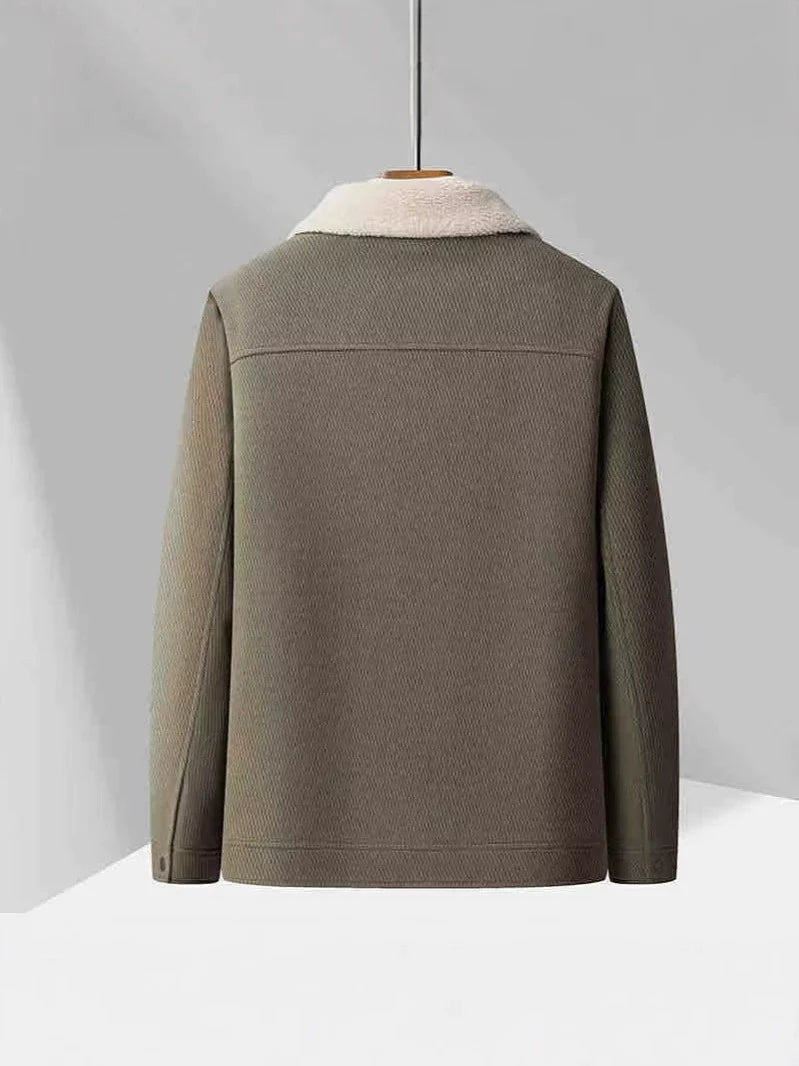 Tailored Velvet Shearling Lapel Jacket