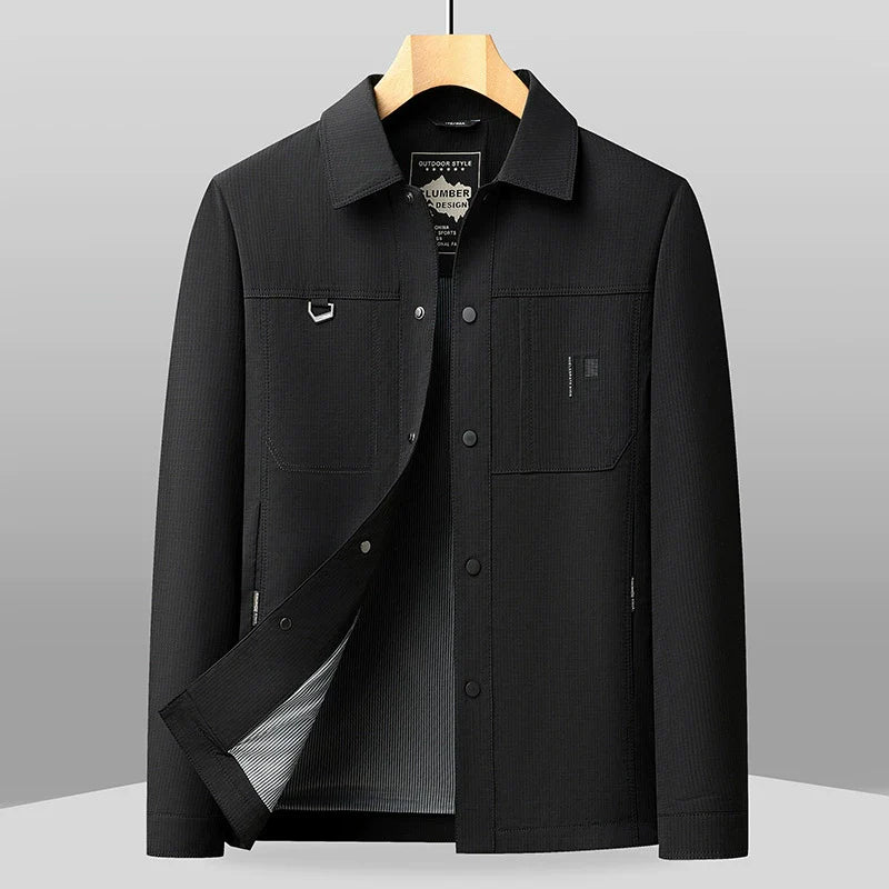 Cotton Blend Classic Fit Lapel Collar Jacket