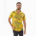 Men's Shirt with Short Sleeves – Relaxed Fit – Leaf Print – Light and Breathable