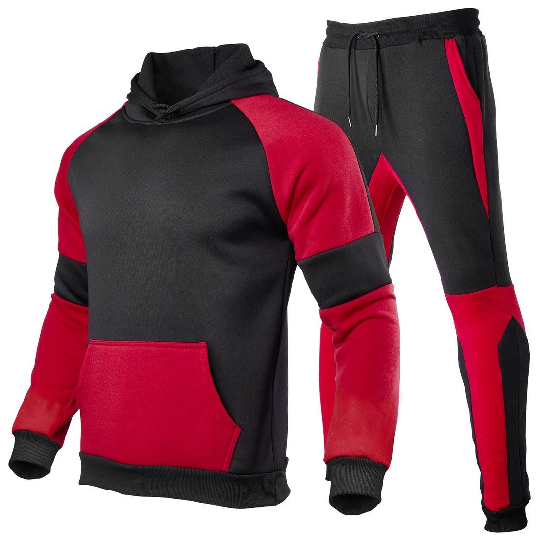 Contrast Stitching Relaxed Hoodie and Jogger Set