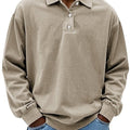 Men's polo shirt – 100% cotton – relaxed fit – long sleeves with ribbed cuffs