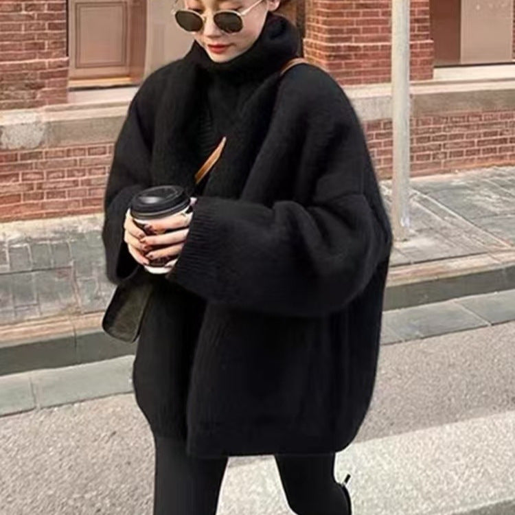 Soft Mohair Blend Oversized Cardigan