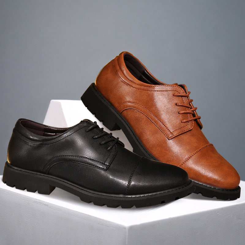 Leather Cap Toe Classic Fit Derby Shoes