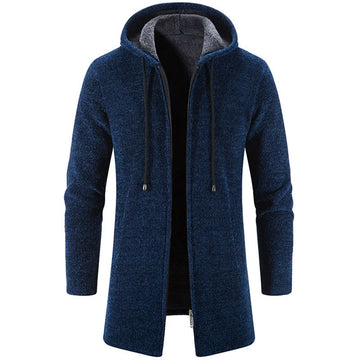 Chenille Knit Hooded Zip-Up Cardigan Jacket