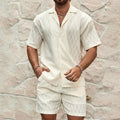 Men's Set – Short-Sleeved Shirt and Shorts – Relaxed Fit – Cotton Lightweight