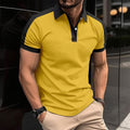 Men's polo shirt – slim fit – cotton with stretch – contrast collar and sleeves